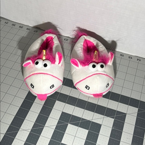 Universal Pink and White Unicorn Kids Slippers - Picture 1 of 4